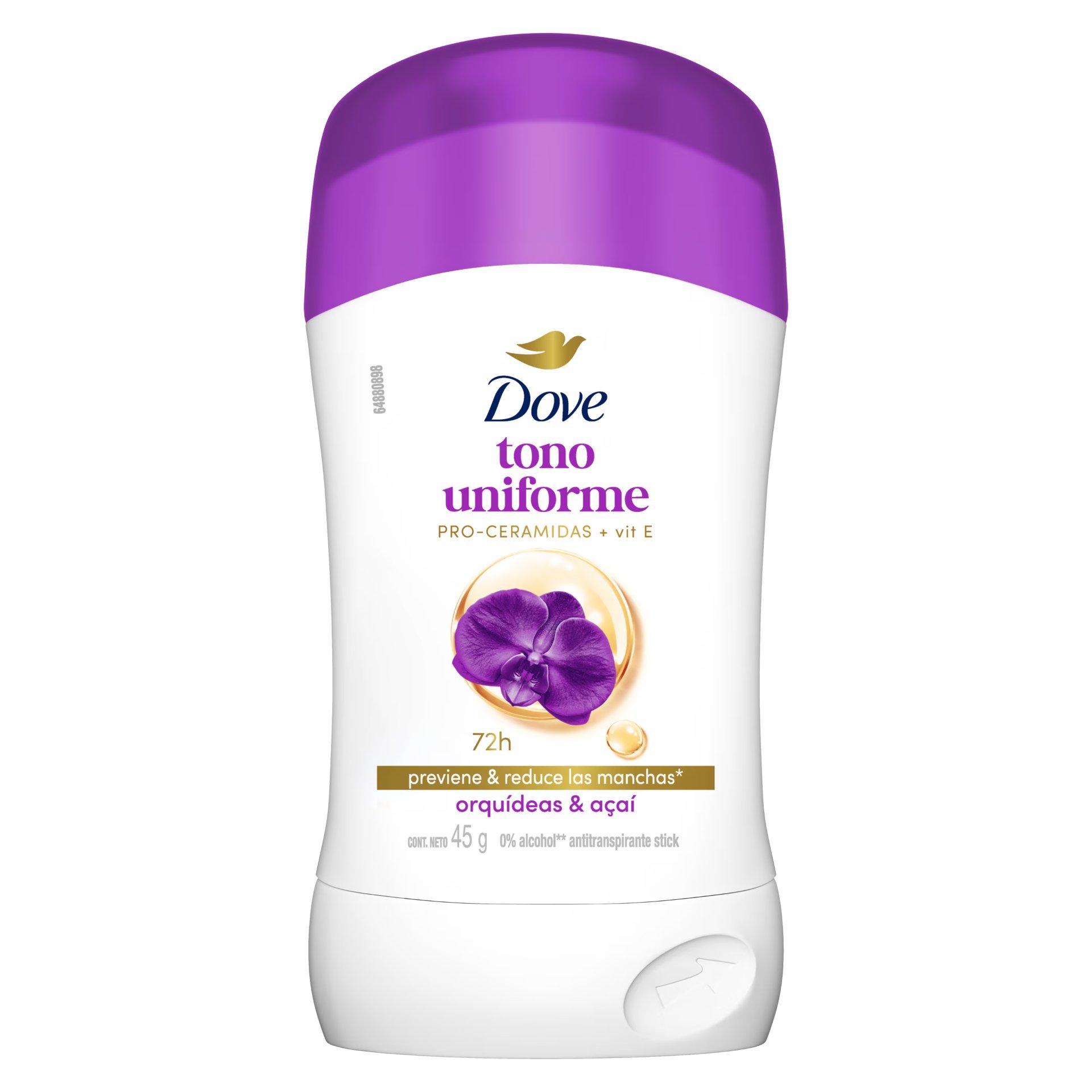 dove deo stick tono uniforme orquideas 45g