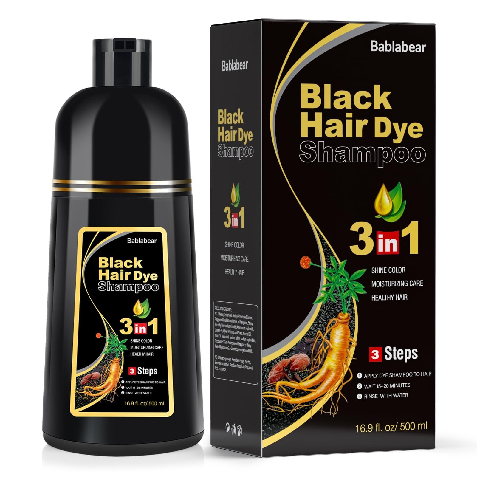Meidu Black hair dye shampoo 500ml