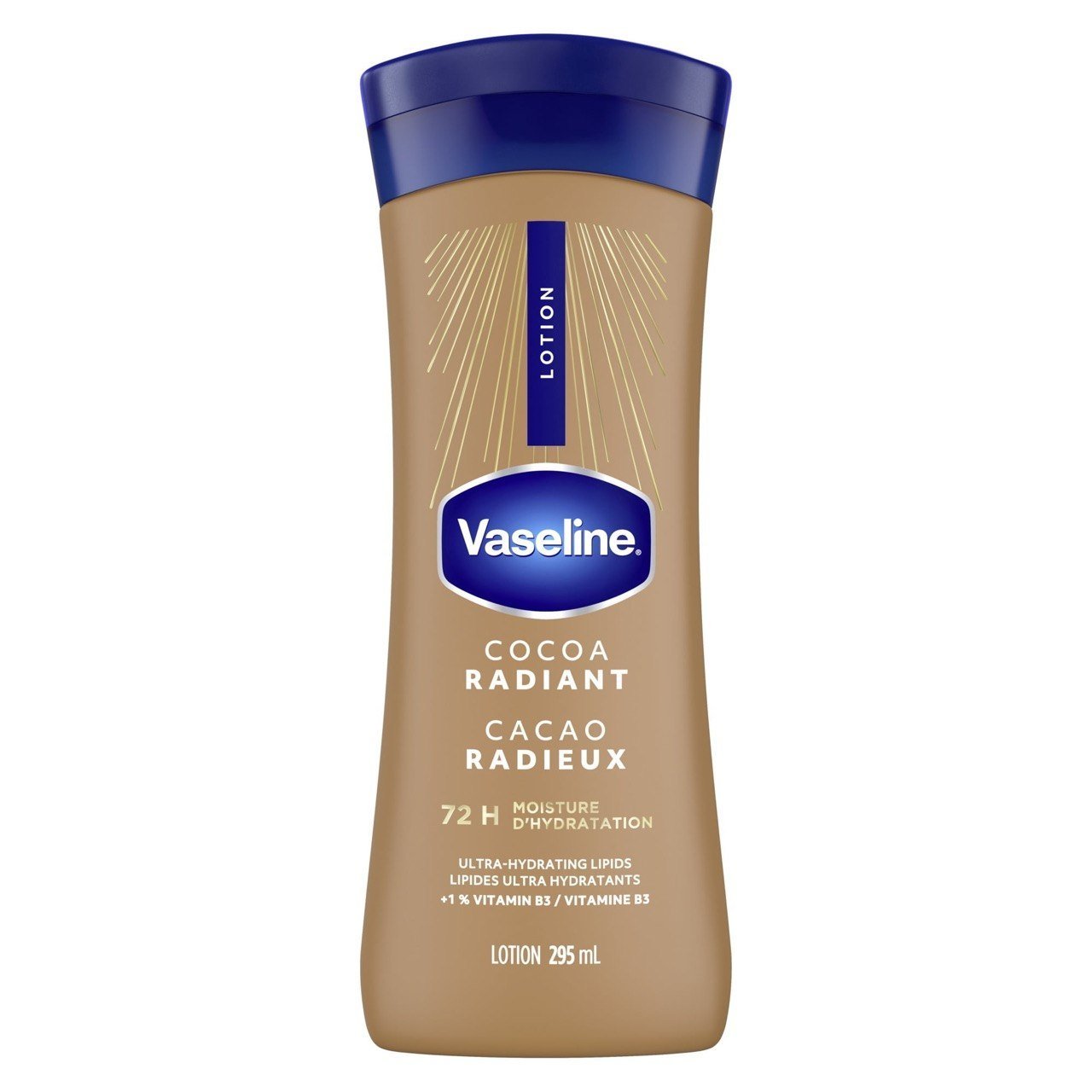 Vaseline Cocoa radiant 72h moisture hydratation 295ml