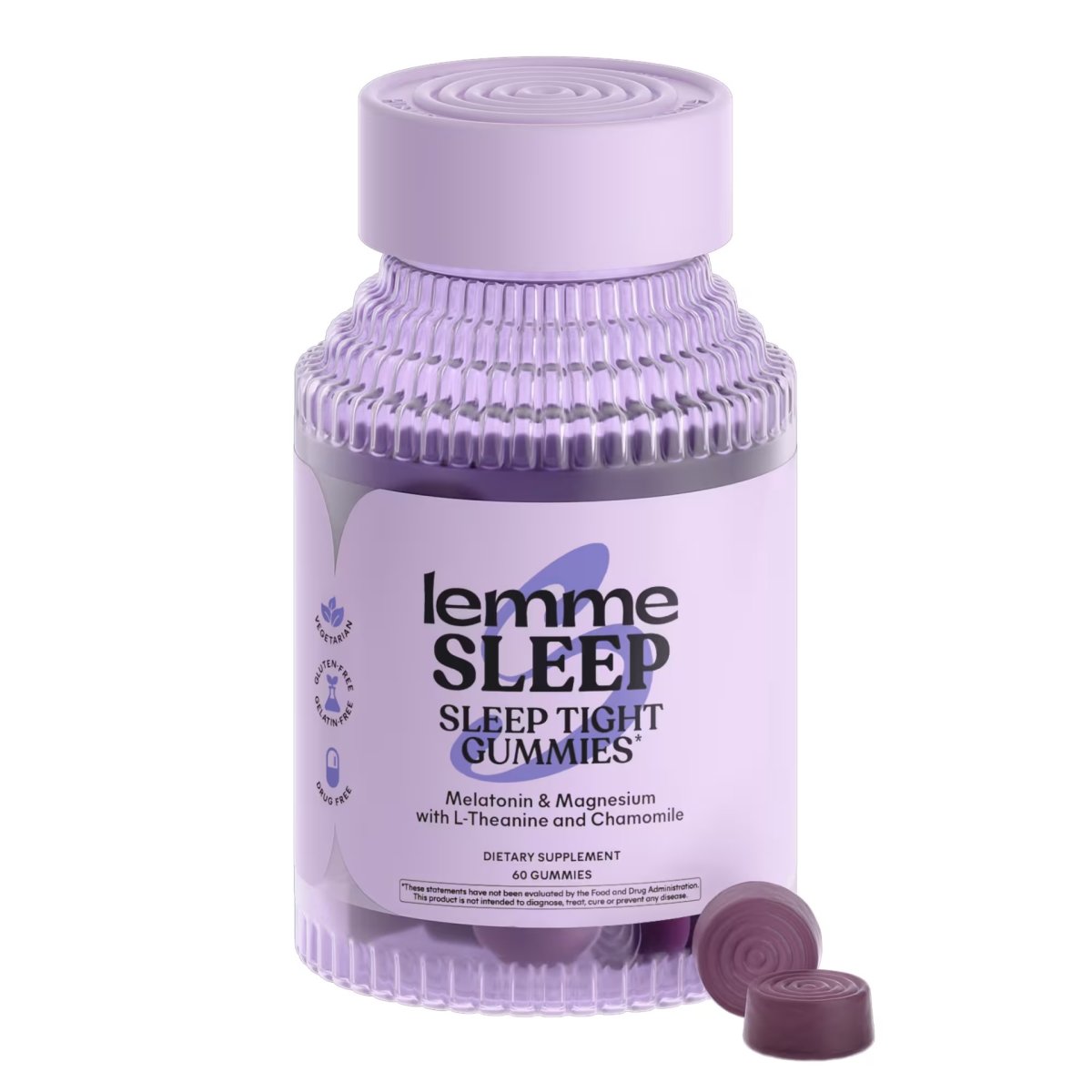 Lemme sleep 60 gummies melatonin & magnesium with L-Theanine and Chamomile