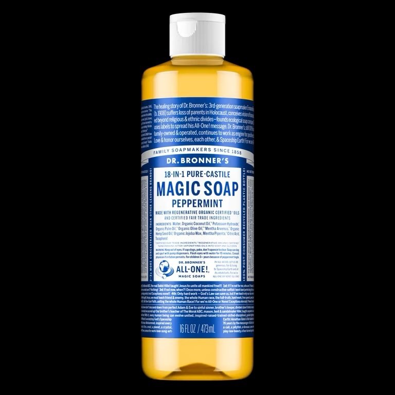 Dr Bronner’s 18-in-1 pure castile Magic soap peppermint 473ml