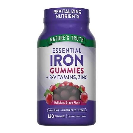Nature’s truth essential Iron vitamine B, Zinc 120 gummies