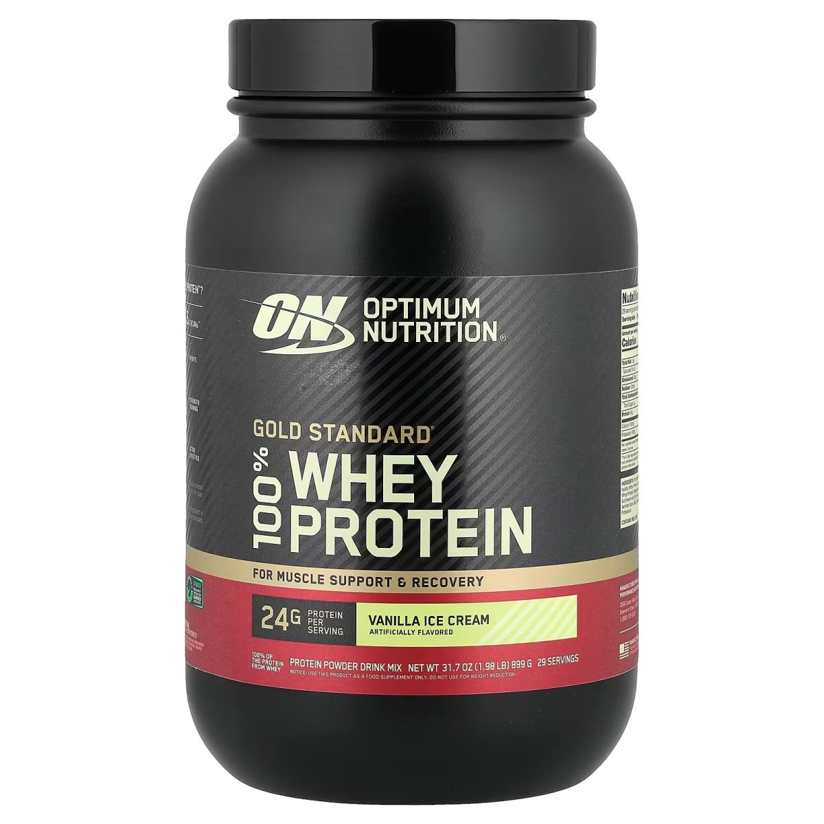 Optimum nutrition gold standard 100% whey protein vanilla ice cream 899gr
