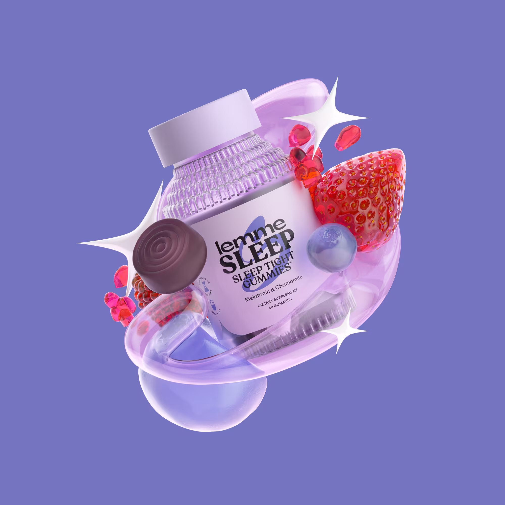 Lemme sleep 60 gummies melatonin & magnesium with L-Theanine and Chamomile