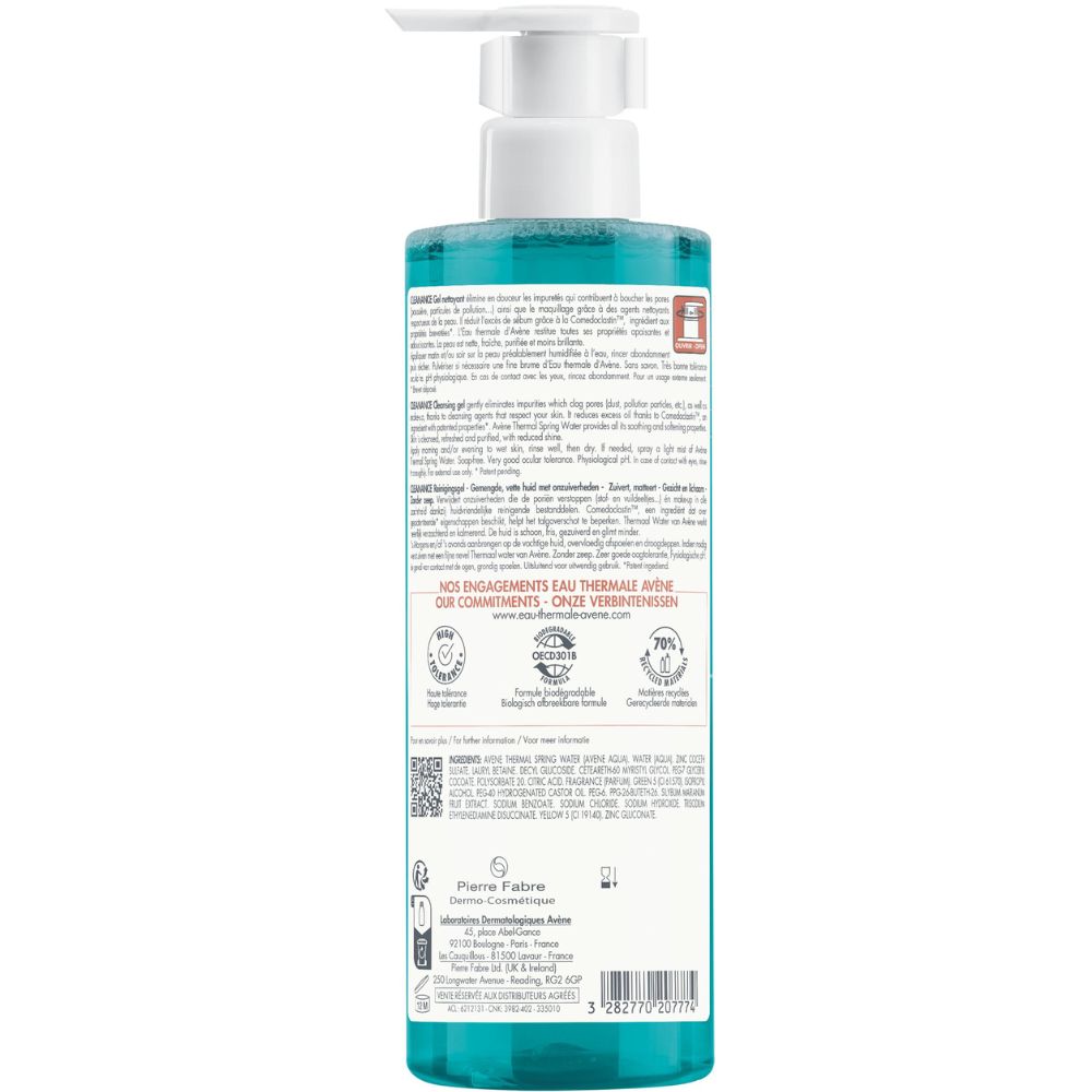 Avene cleanance gel nettoyant peaux mixtes 400ml