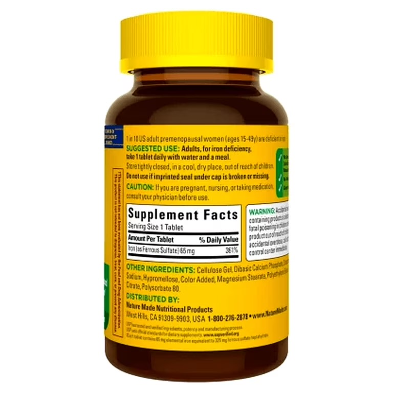 Nature made Iron 65mg 365 tablets