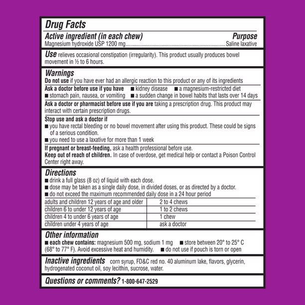 Mira fast soft chews gentle constipation relief, cramp&stimulant free 100 chews