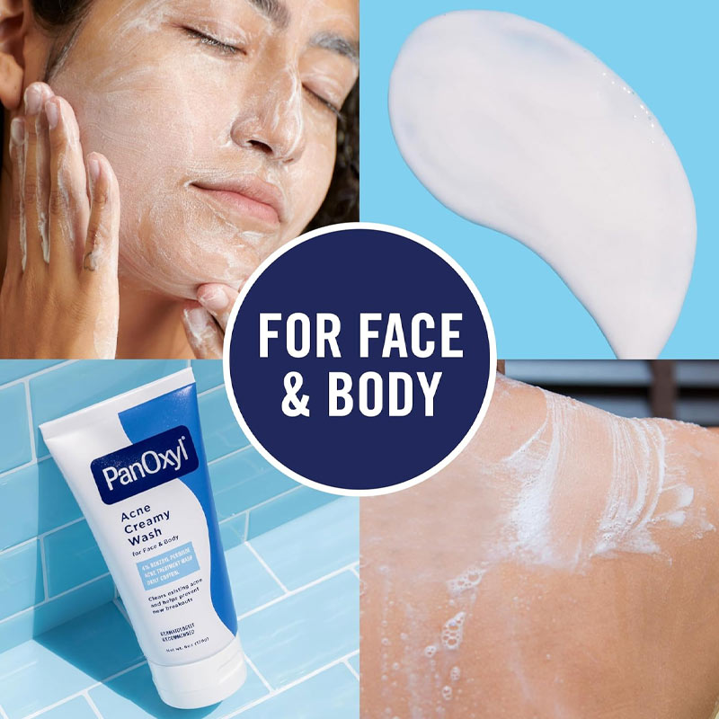 Panoxil acne creamy wash for face & body 170g 2