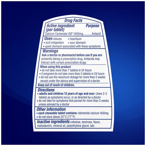 Tums antacid 265 chewable assorted berries