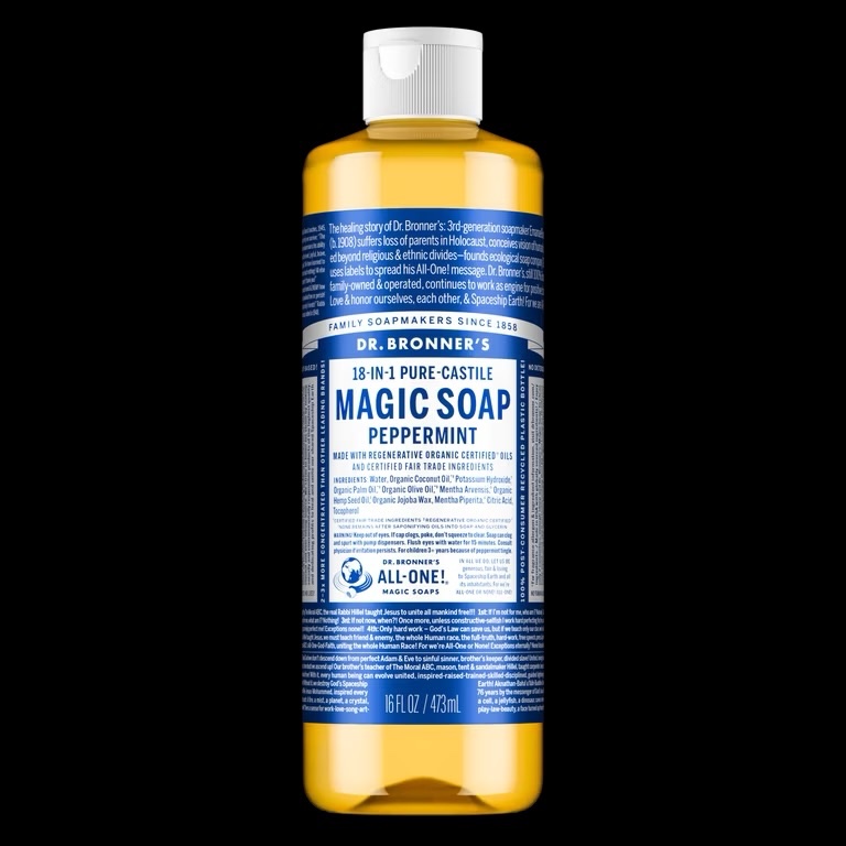 Dr Bronner’s 18-in-1 pure castile Magic soap peppermint 473ml 5