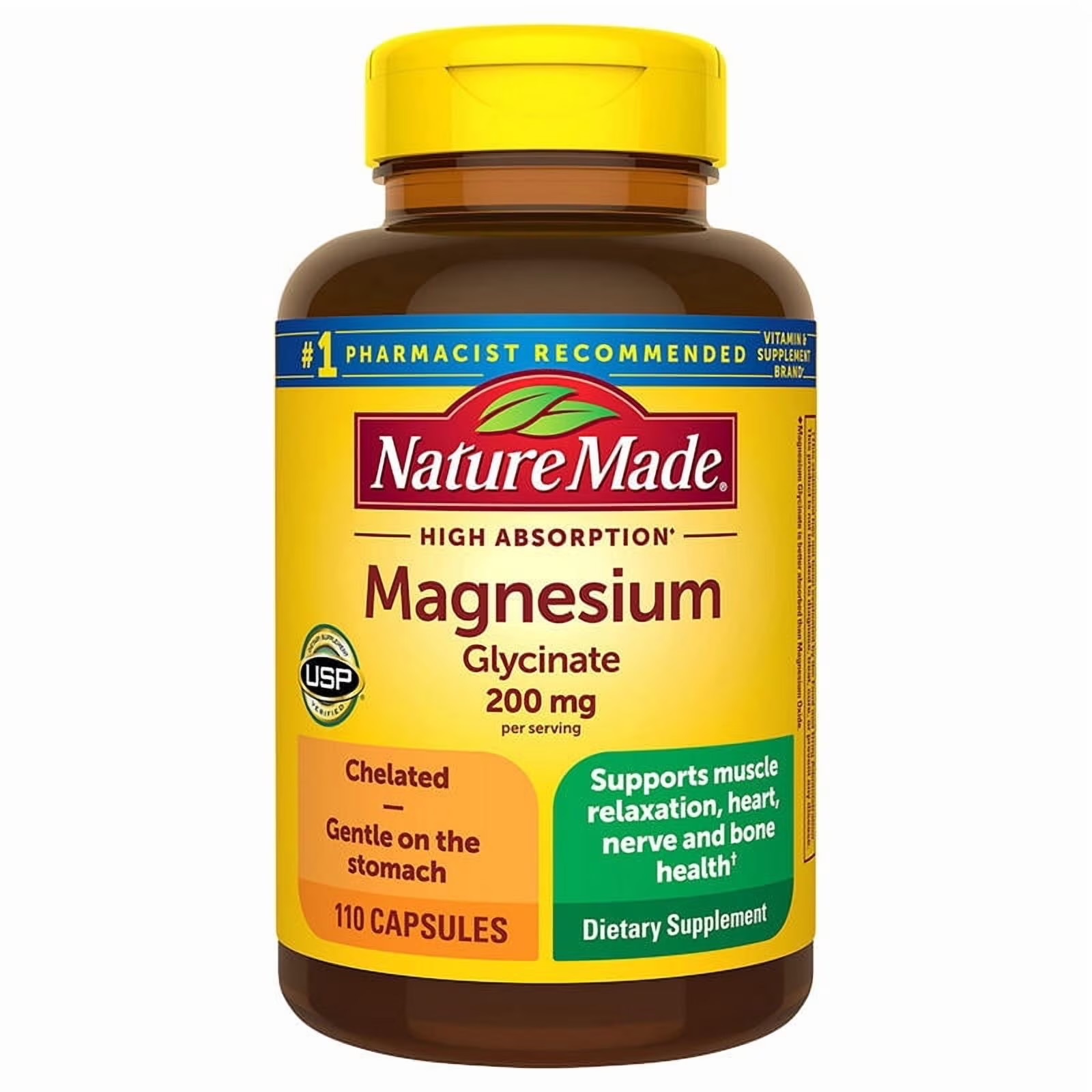 Nature made magnesium glycinate 200mg 110caps 2
