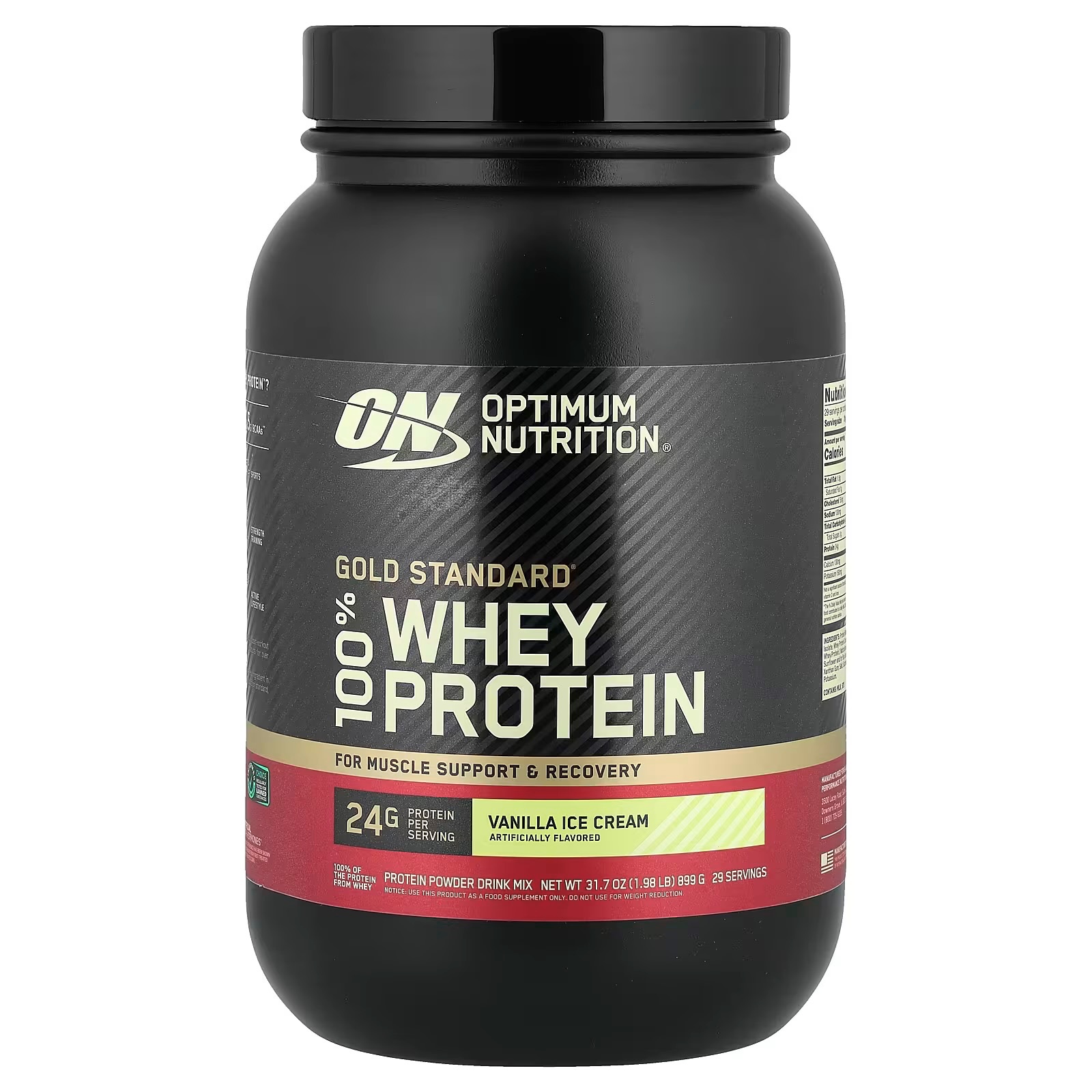 Optimum nutrition gold standard 100% whey protein vanilla ice cream 899gr 4